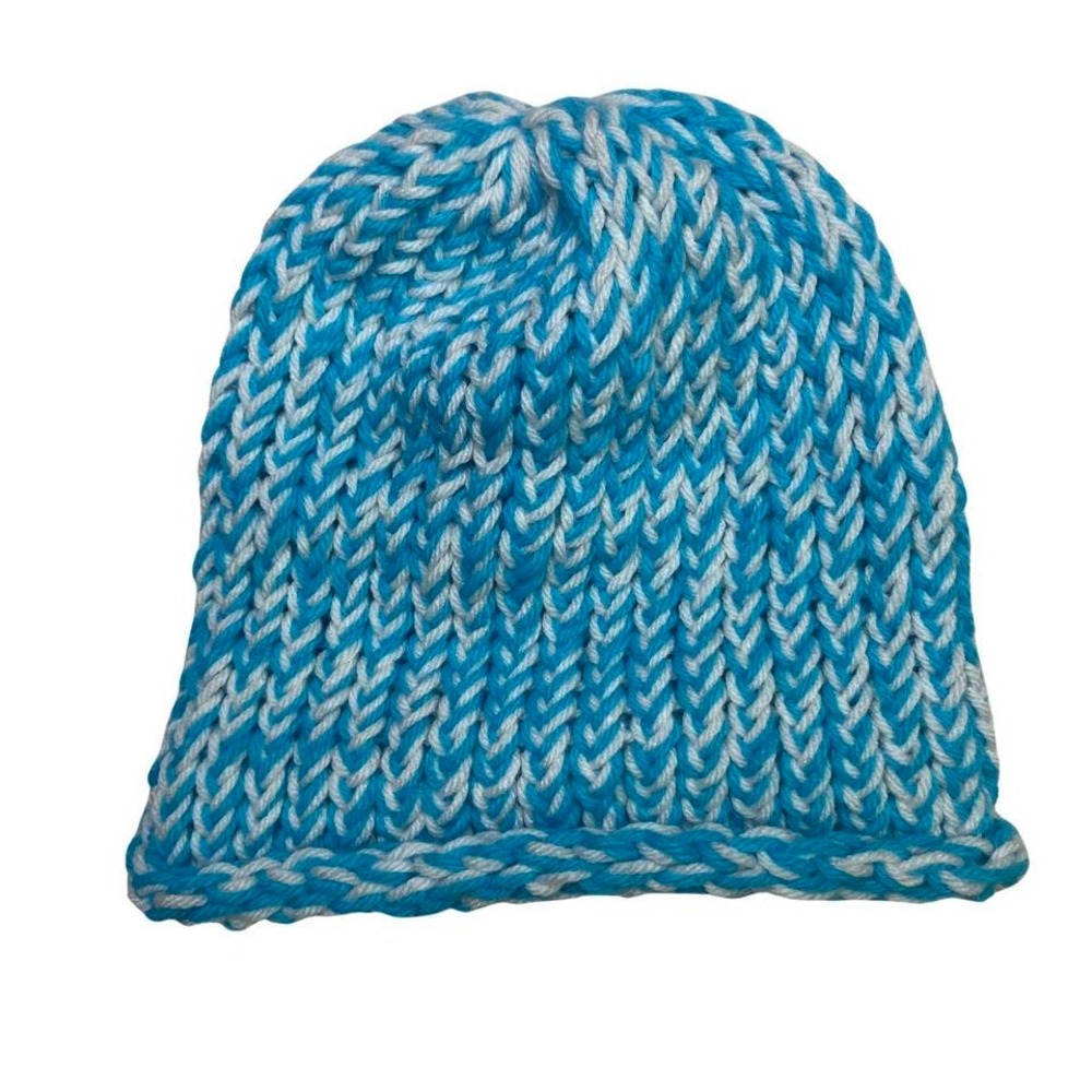 Hand knit crochet beanie